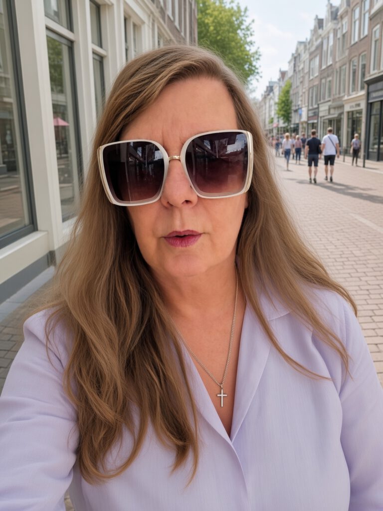 Gea Kramer in de Groninger binnenstad, auteur over biologisch moederschap en de stiefmoeder